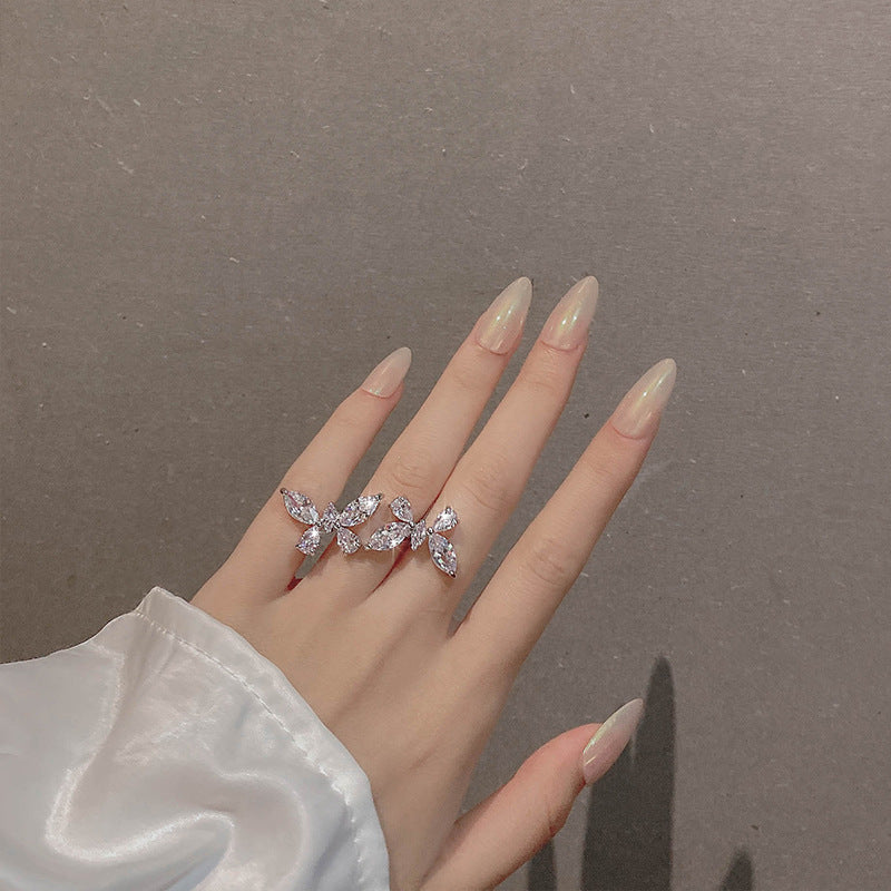Zircon Butterfly Index Finger Ring
