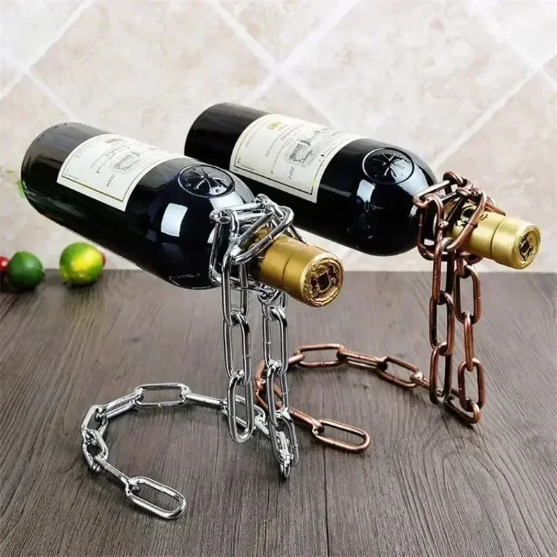 Magical Floating iron Chain Wine Racks