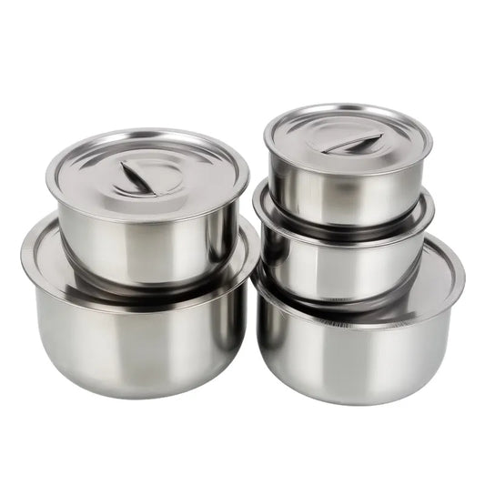 3pcs/5pcs Stainless Steel Soup pot Set with Lid Kitchenware