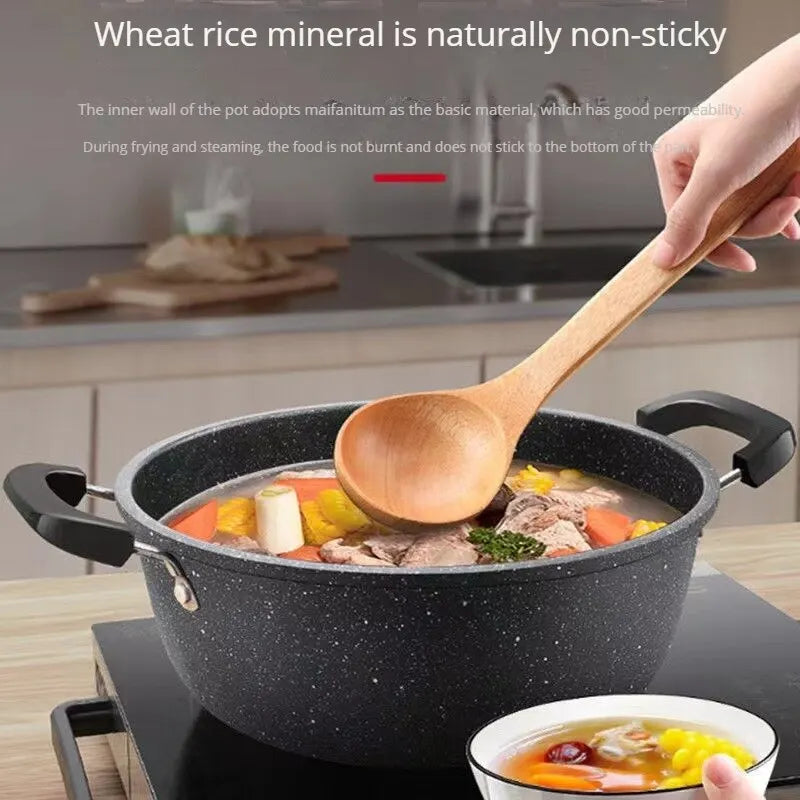 Non-stick Household Gas Induction Universal Two Ears Cooking Pot